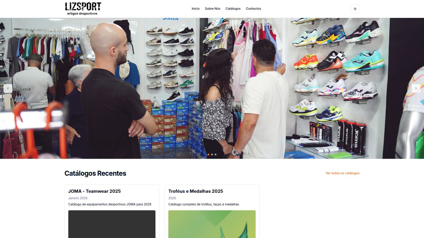 LizSport website screenshot